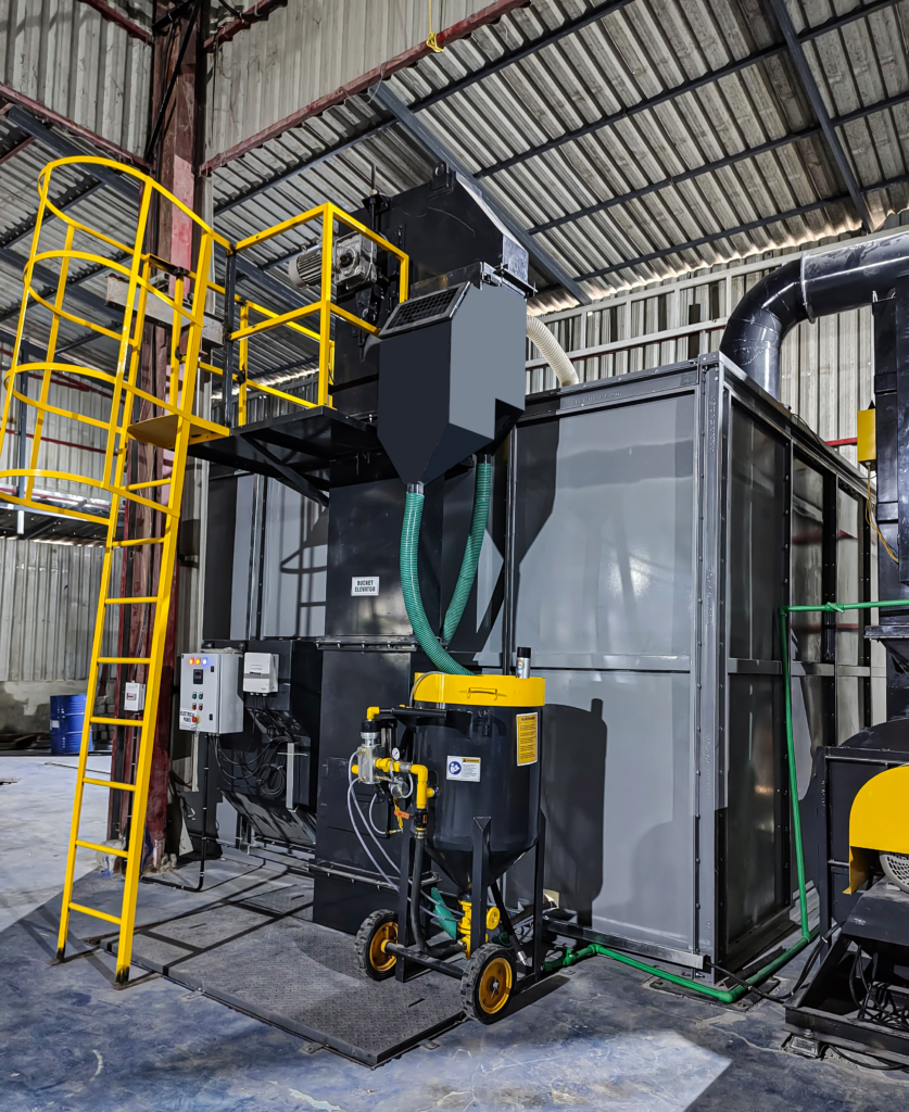 Blast Room System | Recessed Hopper & Bucket Elevator